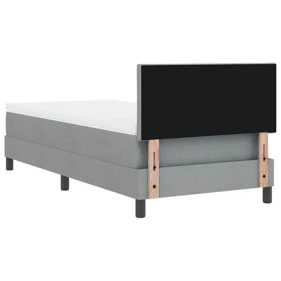 Lit à ressorts avec bandes LED Gris clair 90 x 200 cm tissu - 10