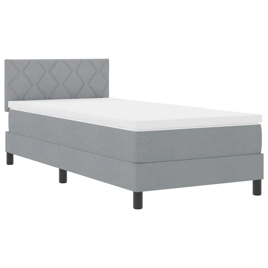 Lit à ressorts avec bandes LED Gris clair 90 x 200 cm tissu - 2