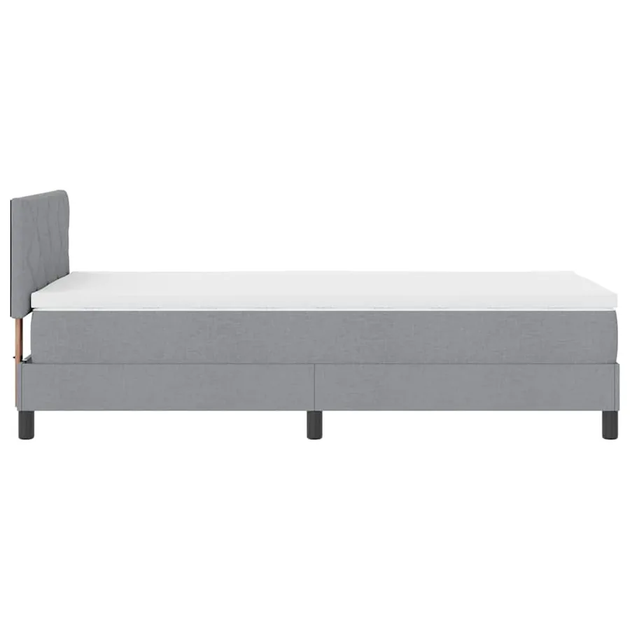 Lit à ressorts avec bandes LED Gris clair 90 x 200 cm tissu - 9