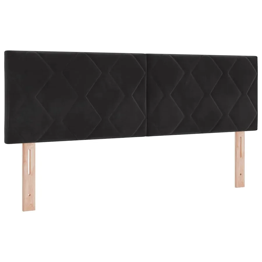 Lit à ressort LED avec bandes LED Noir 140 x 200 cm Velours - 7