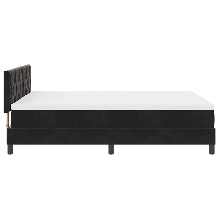 Lit à ressort LED avec bandes LED Noir 140 x 200 cm Velours - 9