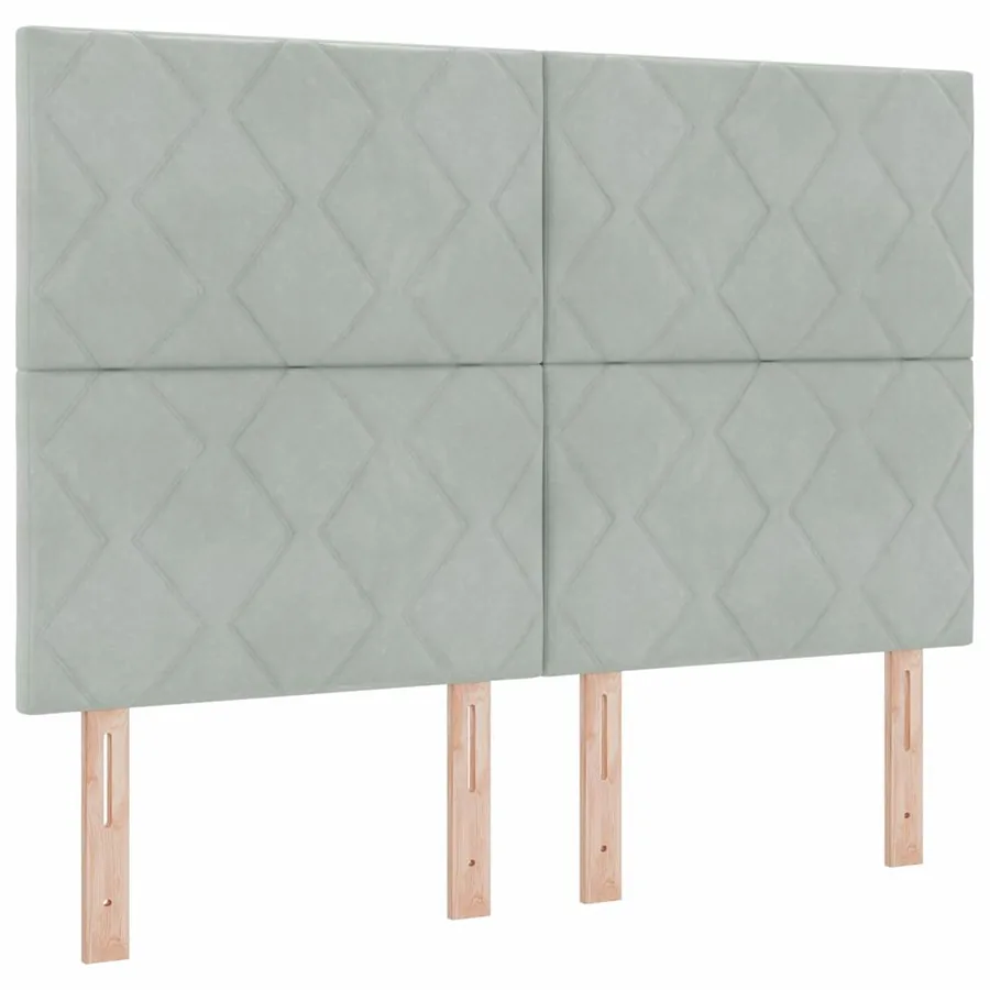 Lit à ressorts avec bandes LED Gris clair 140 x 190 cm Velours - 7