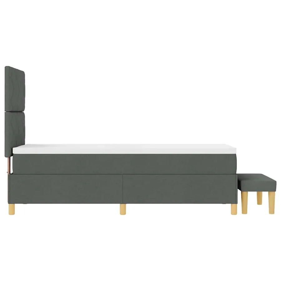 Lit à ressorts avec tête de lit Gris foncé 200 x 80 cm tissu - 9