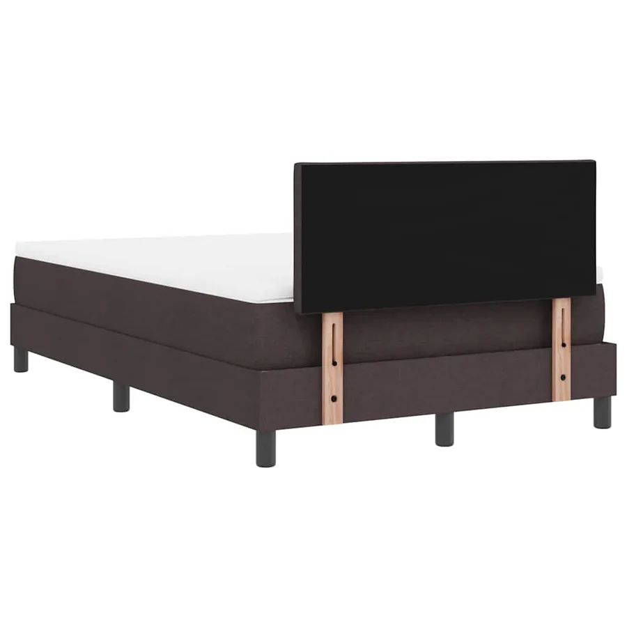 Lit à ressorts avec tête de lit Marron foncé 120 x 190 cm tissu - 9