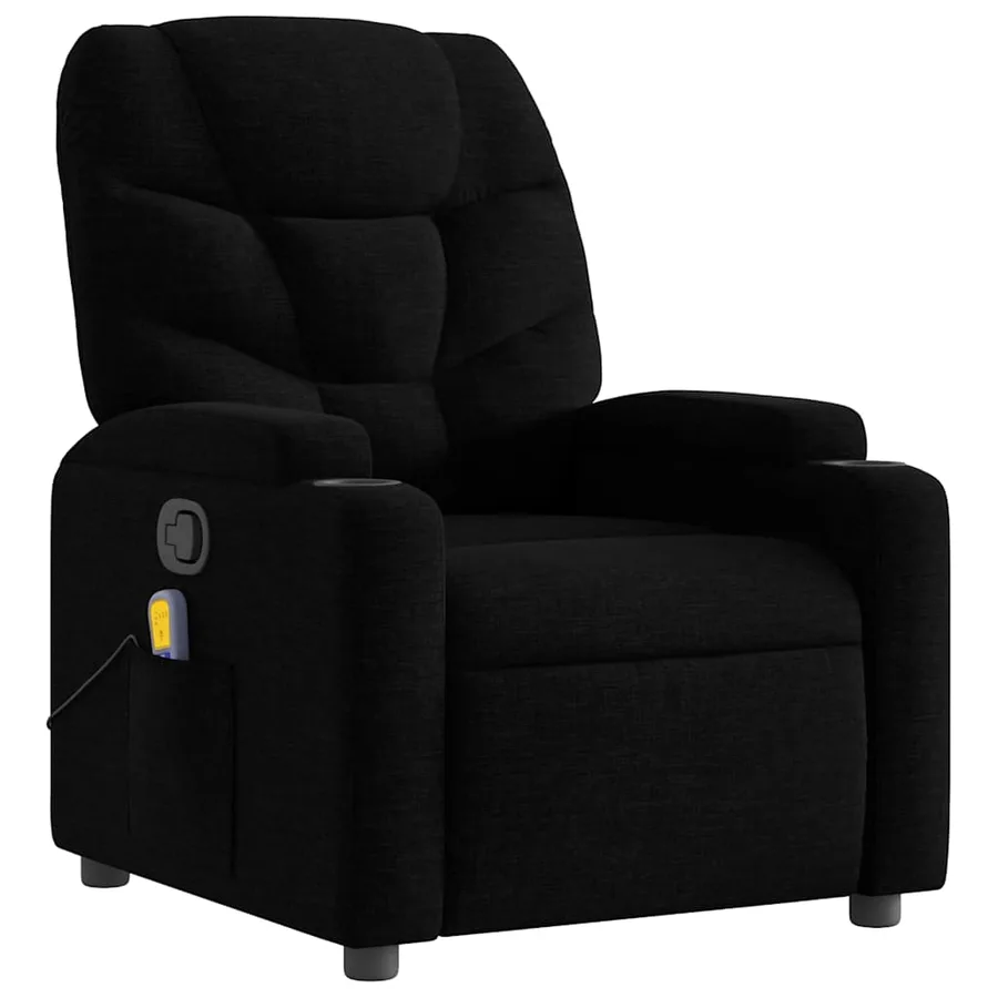 Fauteuil de massage inclinable Noir Tissu - 4