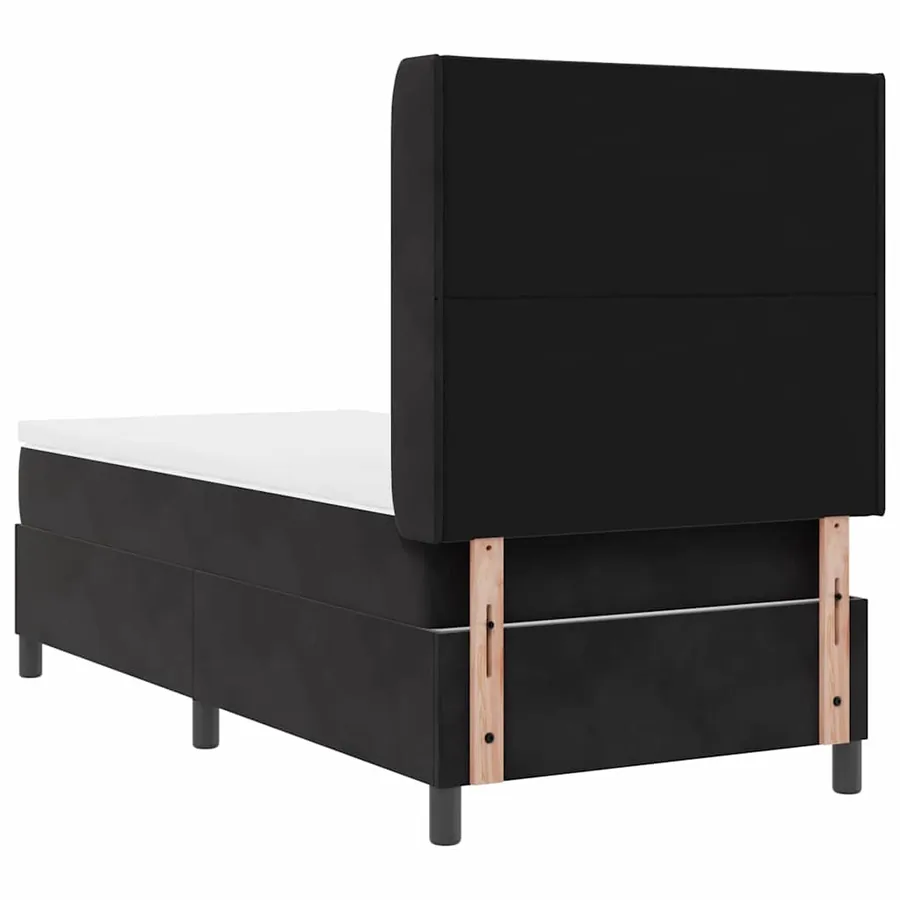Lit à ressorts avec bandes LED Noir 90 x 190 cm Velours - 10