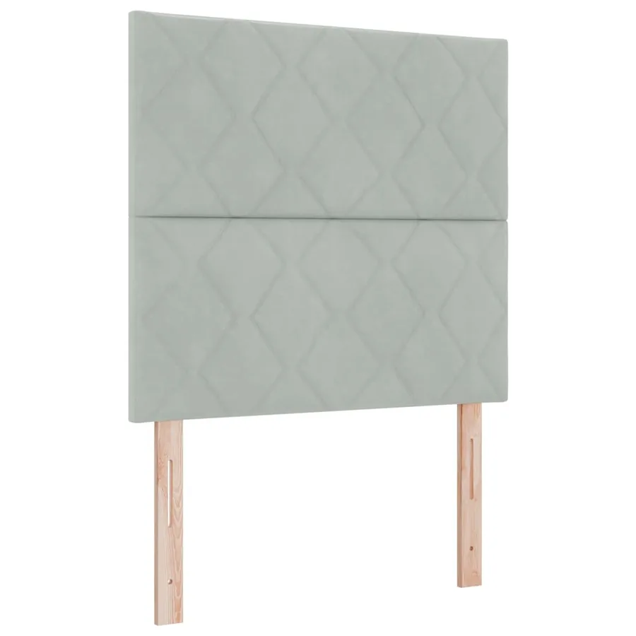 Lit à ressorts avec bandes LED Gris clair 90 x 190 cm Velours - 7