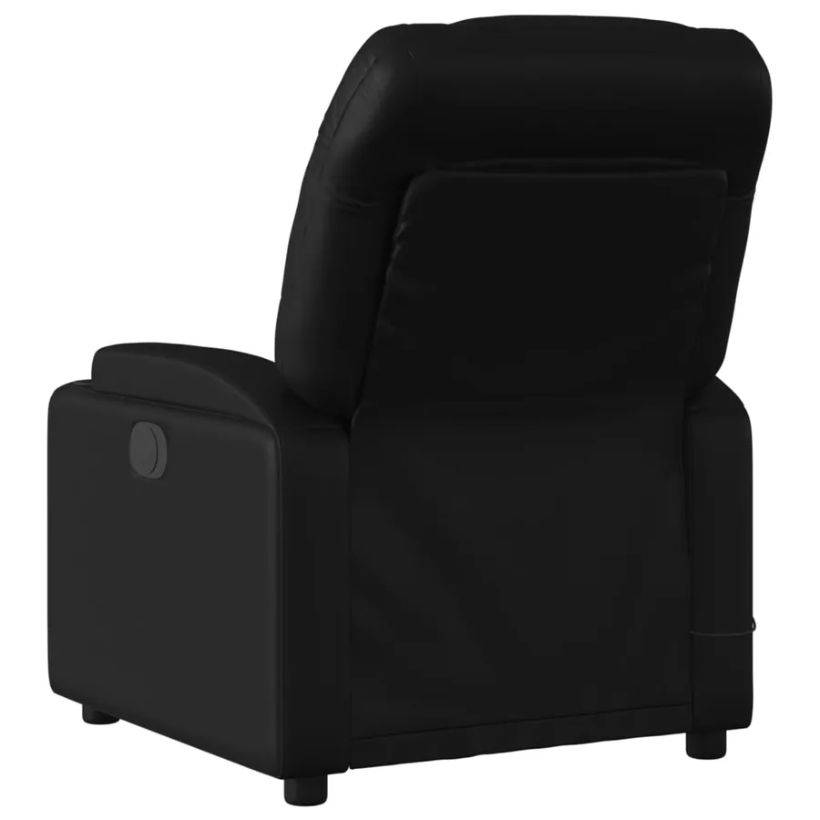 Fauteuil de massage inclinable noir similicuir - 4