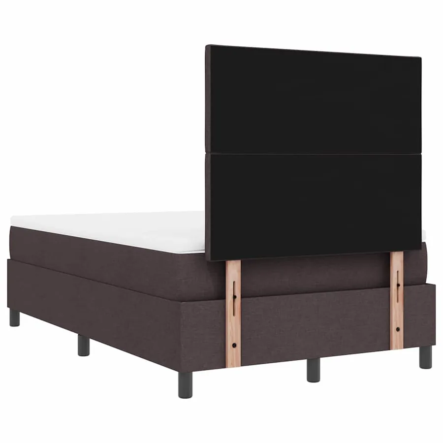 Lit à ressorts avec bandes LED Marron foncé 120 x 190 cm tissu - 8