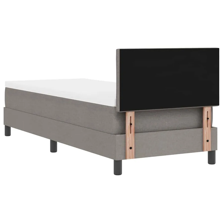 Lit à ressorts avec tête de lit Taupe 80 x 200 cm tissu - 9