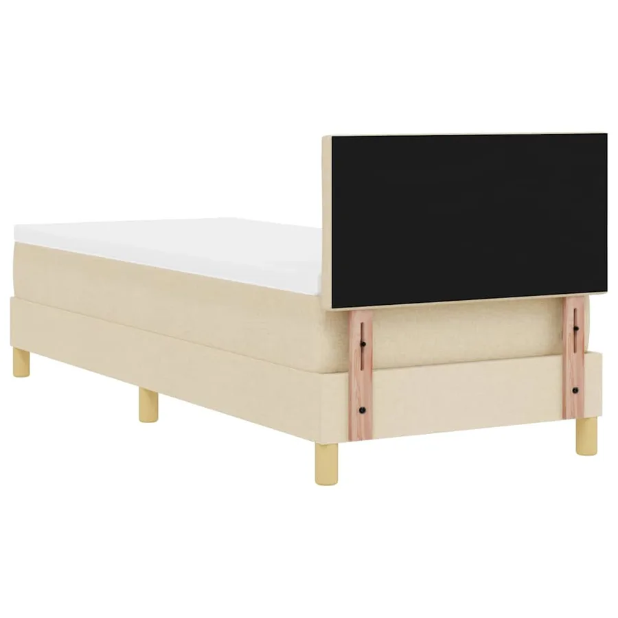 Lit à ressort LED avec bandes LED Crème 80 x 200 cm tissu - 10