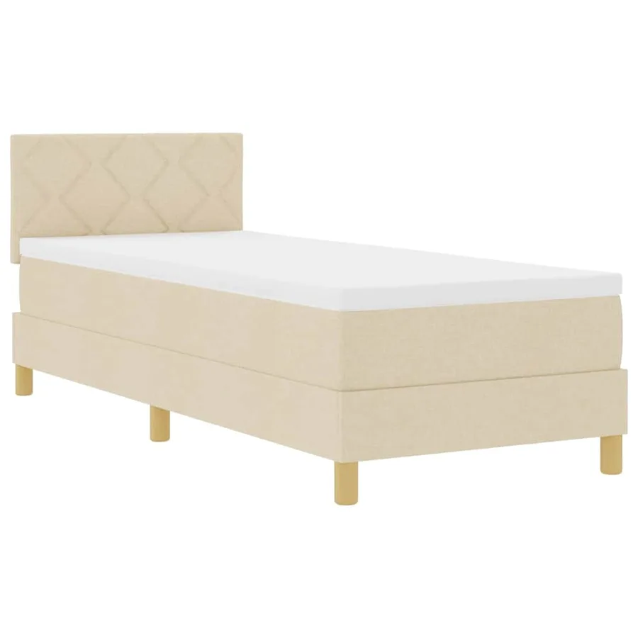 Lit à ressort LED avec bandes LED Crème 80 x 200 cm tissu - 2