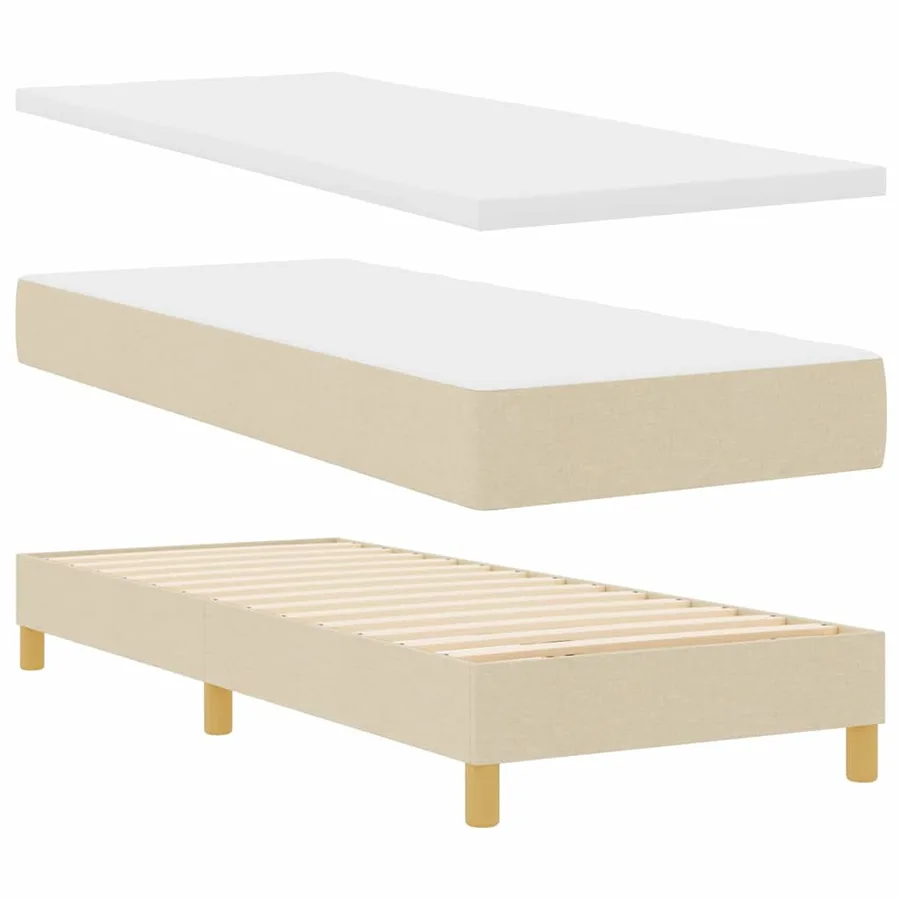 Lit à ressort LED avec bandes LED Crème 80 x 200 cm tissu - 6
