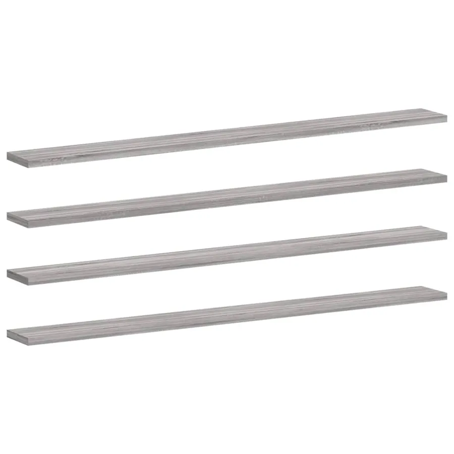 Étagères murales 4 pcs sonoma gris 100x10x1,5cm bois ingénierie - 2