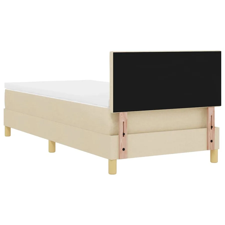 Lit à ressort LED avec bandes LED Crème 90 x 190 cm tissu - 10