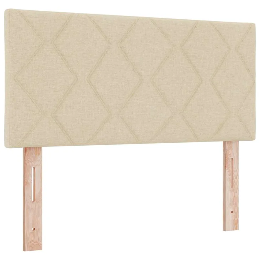 Lit à ressort LED avec bandes LED Crème 90 x 190 cm tissu - 7