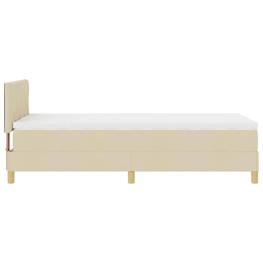 Lit à ressort LED avec bandes LED Crème 90 x 190 cm tissu - 9
