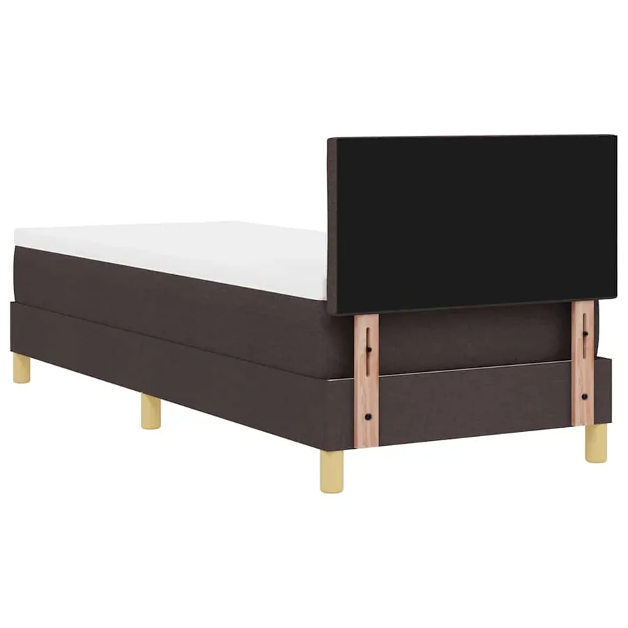 Lit à ressort LED Marron foncé 80 x 200 cm tissu - 10