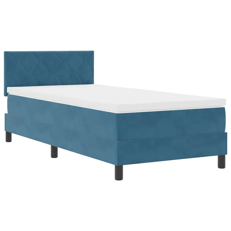 Lit à ressort LED Bleu foncé 90 x 200 cm Velours - 2