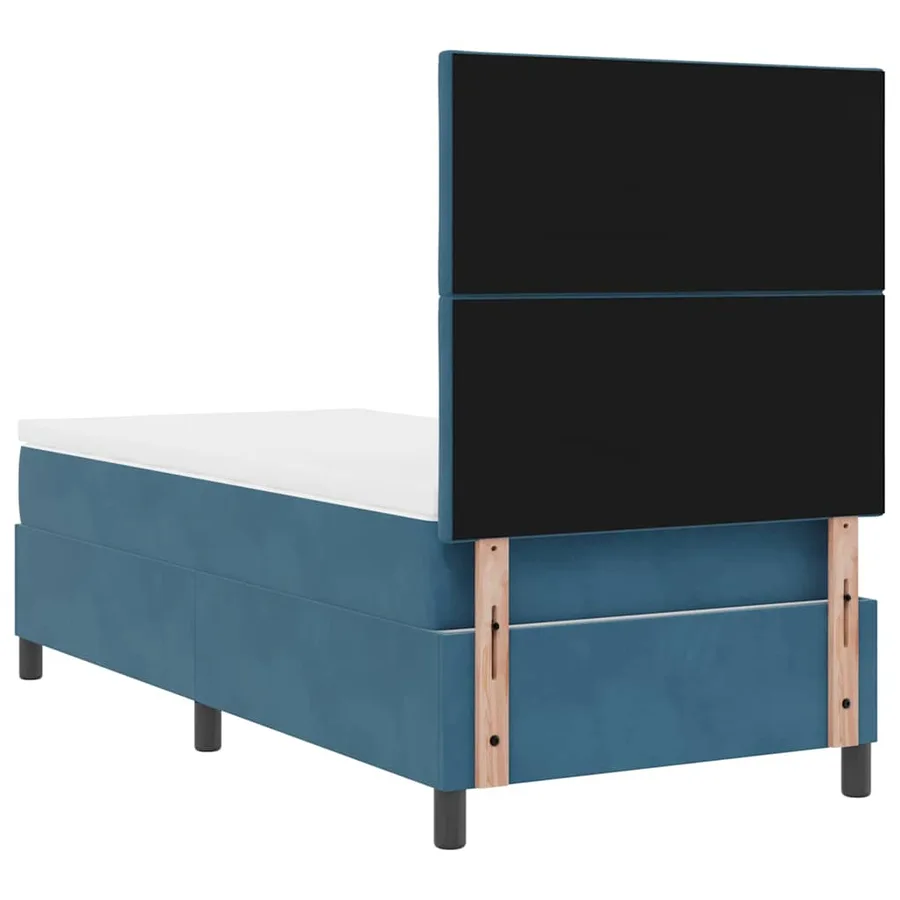 Lit à ressort LED Bleu foncé 100 x 200 cm Velours - 8