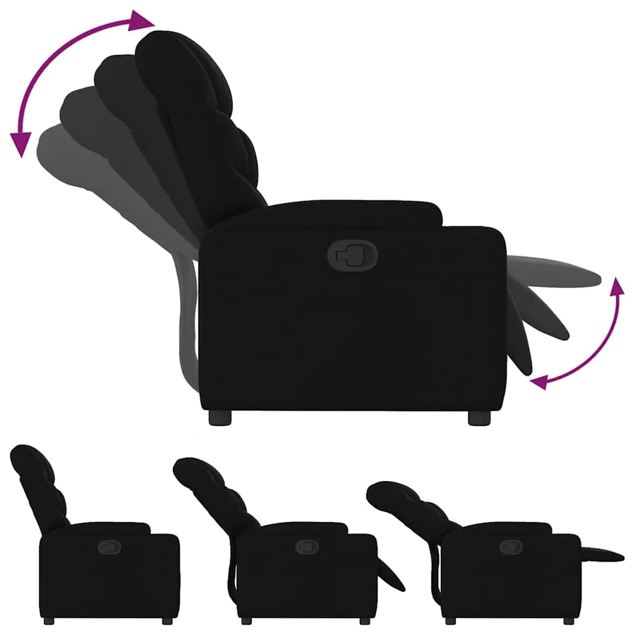 Fauteuil inclinable Noir Tissu - 6