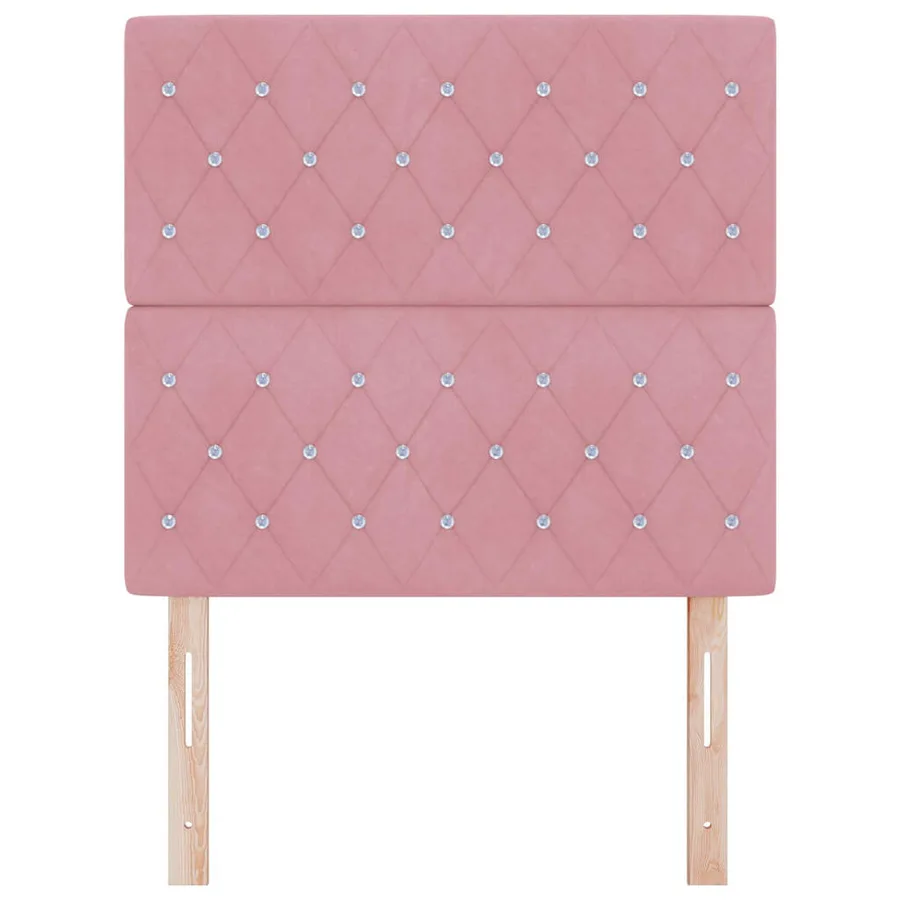 Tête de lit LED avec bandes LED Rose 90 cm Velours - 5