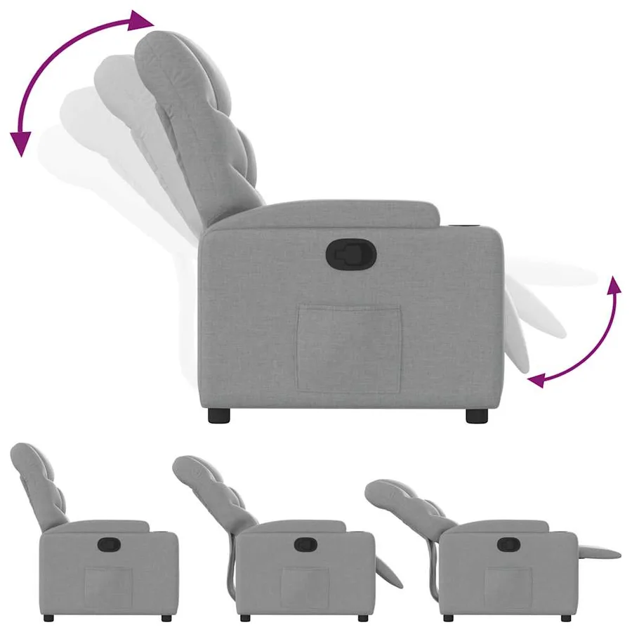 Fauteuil inclinable Gris clair Tissu - 6