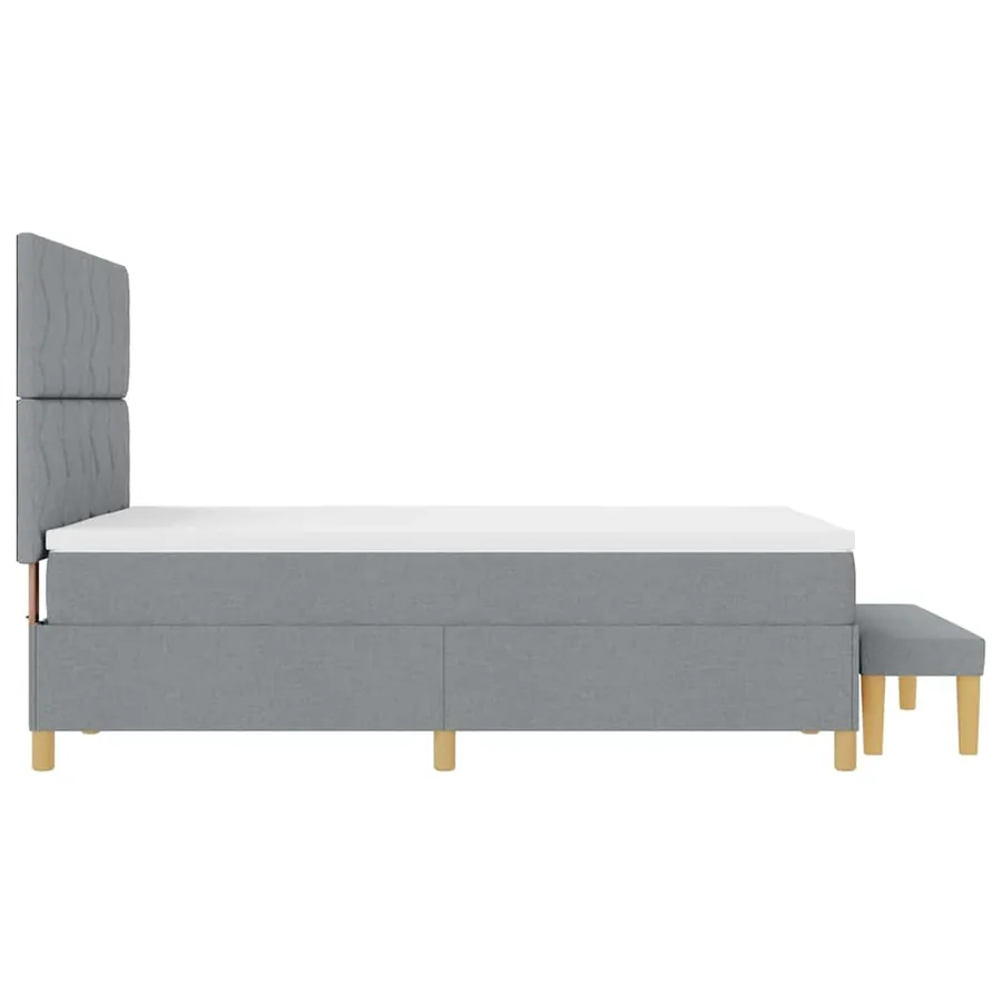 Lit à ressorts avec coussin Gris clair 200 x 160 cm tissu - 9