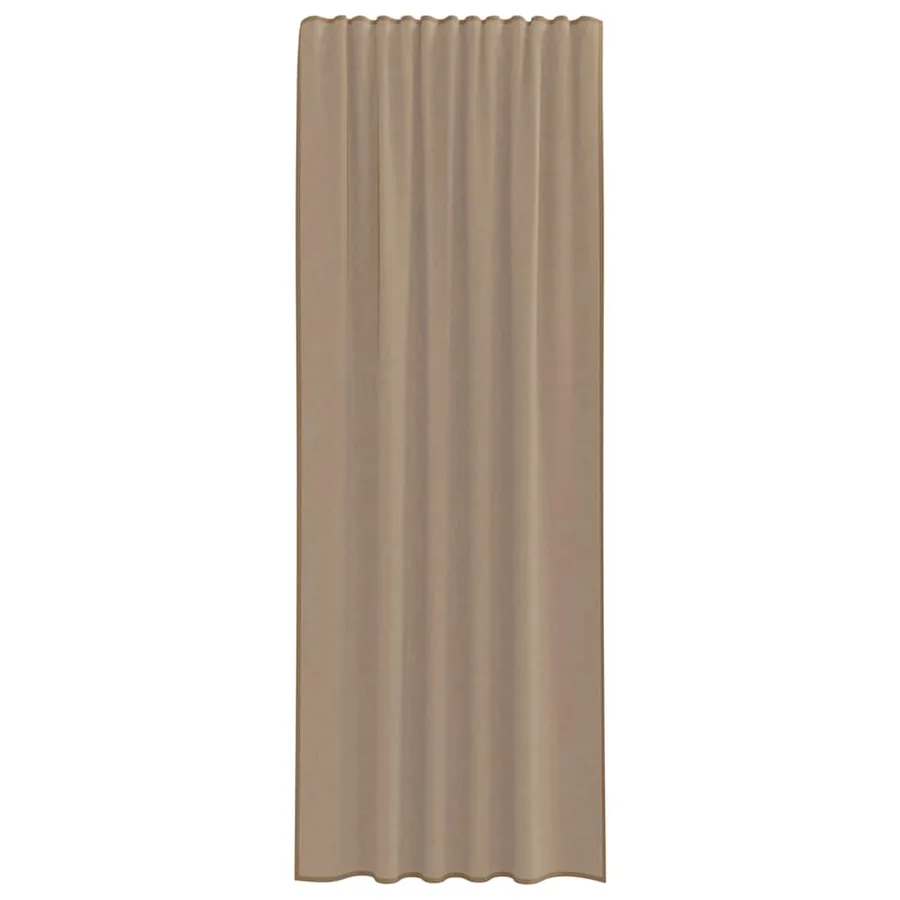 Rideaux en voile à œillets 2 pcs marron clair - 4