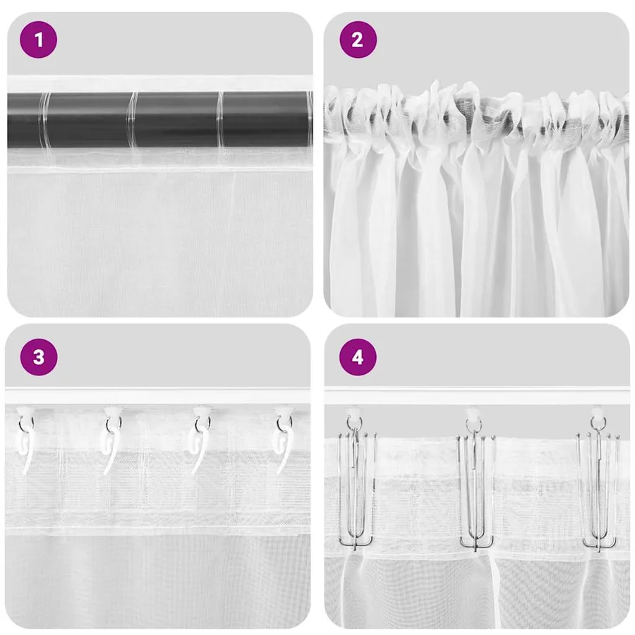 Rideaux en voile à œillets 2 pcs marron clair - 7