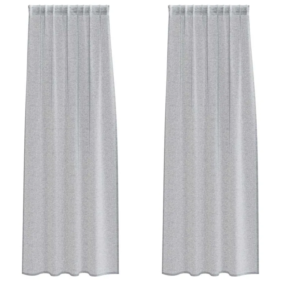 Rideau en Voile 2 pcs Gris foncé 245 x 140 cm Polyester - 2