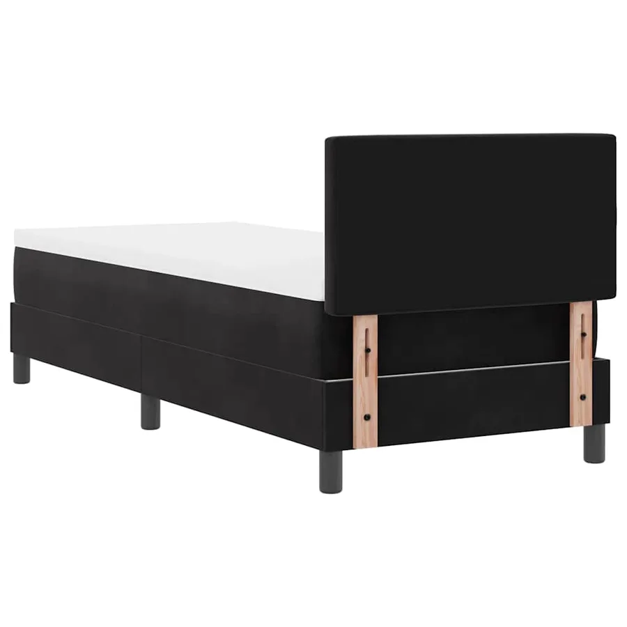 Lit à ressort LED avec matelas Noir 80 x 200 cm Velours - 10
