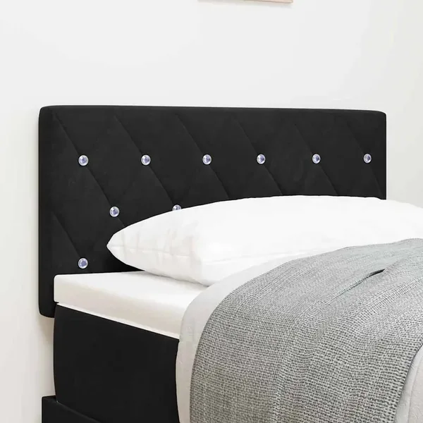 Tête de lit LED avec bandes LED Noir 80 cm Velours