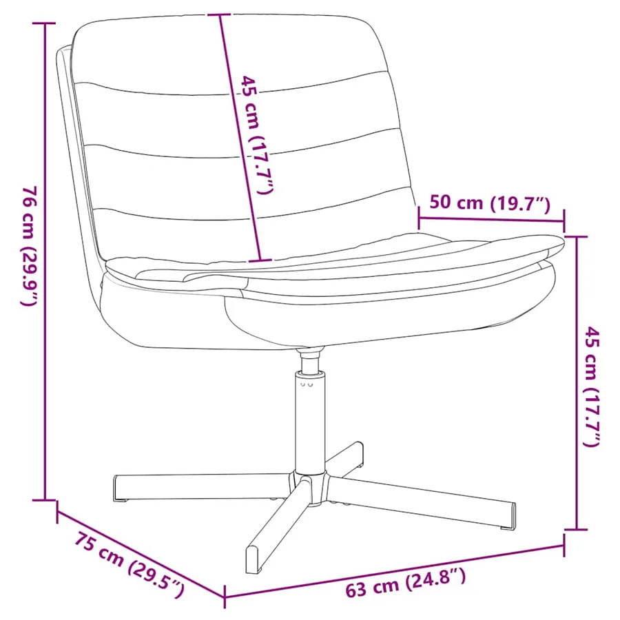 Chaise pivotante Gris nuage 63 x 75 x 76 cm tissu - 11
