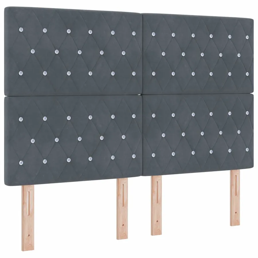 Tête de lit Gris foncé 144 cm Velours - 2