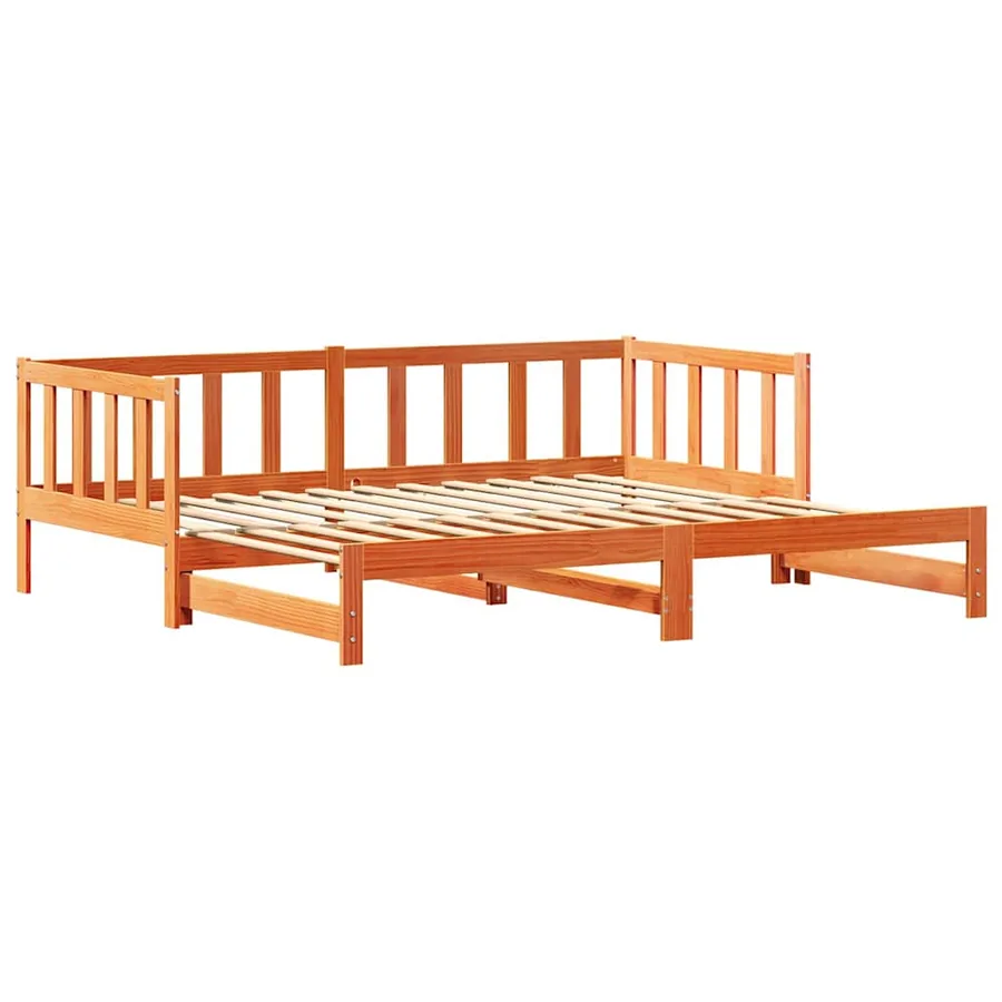 Lit Pull-out de Jour Brun cire 203.5 x 164 x 66 cm Pin massif - 10
