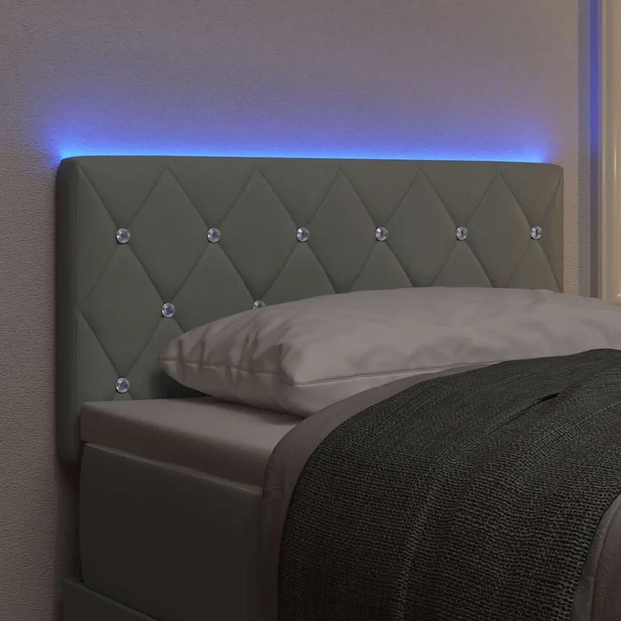 Tête de lit LED avec bandes LED Gris clair 80 cm Velours - 4