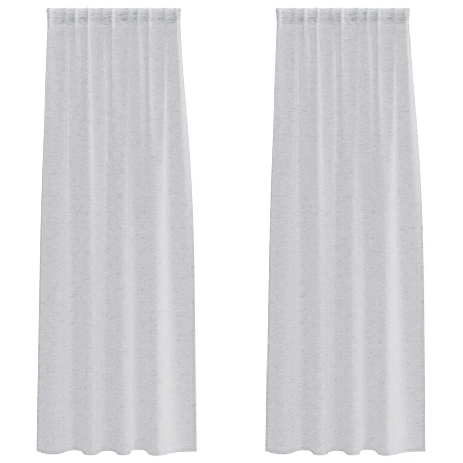 Rideau en Voile 2 pcs Gris clair 225 x 140 cm Polyester - 2