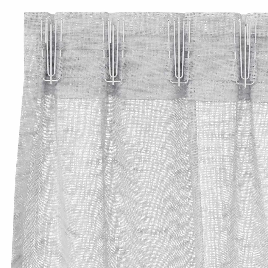 Rideau en Voile 2 pcs Gris clair 225 x 140 cm Polyester - 5