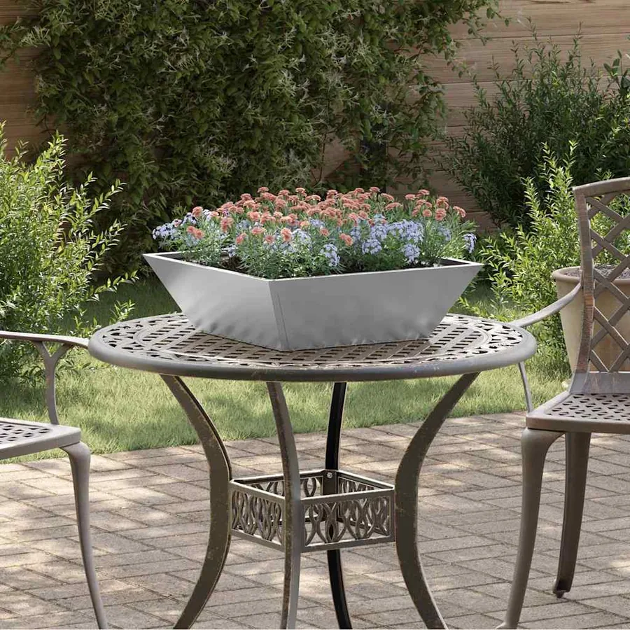 Cache-pot de jardin Argent 50 x 50 x 15 cm Acier galvanisé