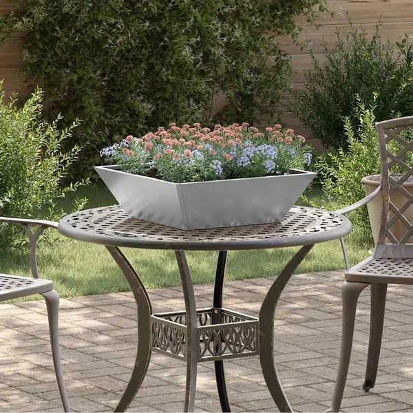 Cache-pot de jardin Argent 50 x 50 x 15 cm Acier galvanisé