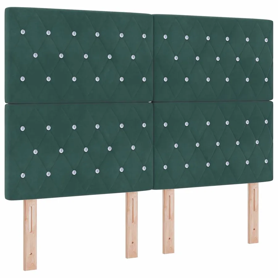 Lit à ressorts avec matelas Vert foncé 140 x 190 cm Velours - 6