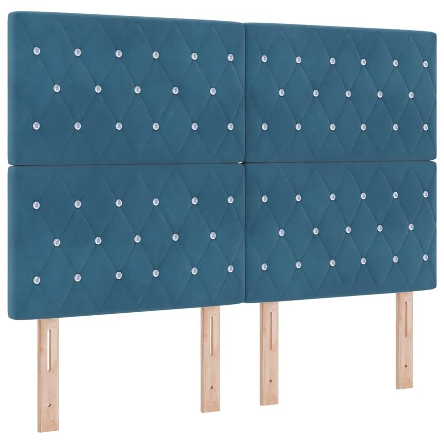Tête de lit LED avec bandes LED Bleu foncé 144 cm Velours - 2