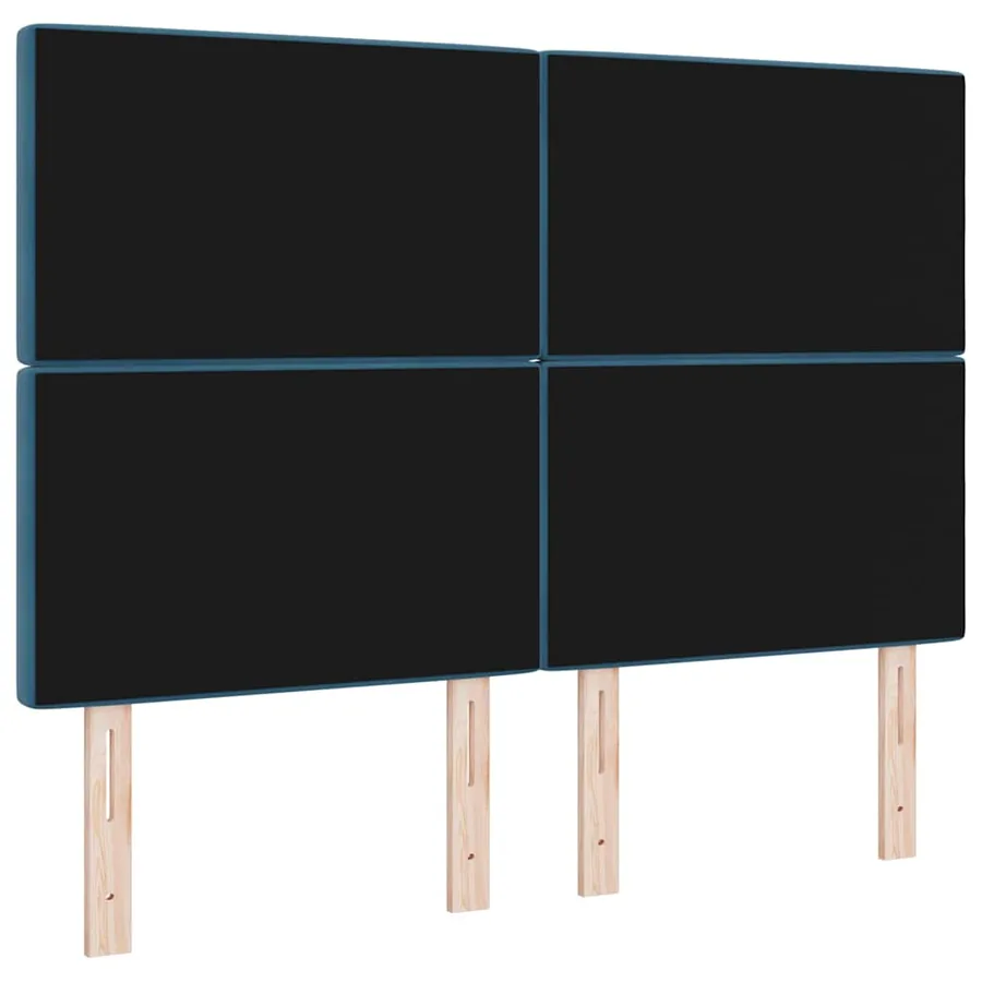 Tête de lit LED avec bandes LED Bleu foncé 144 cm Velours - 7