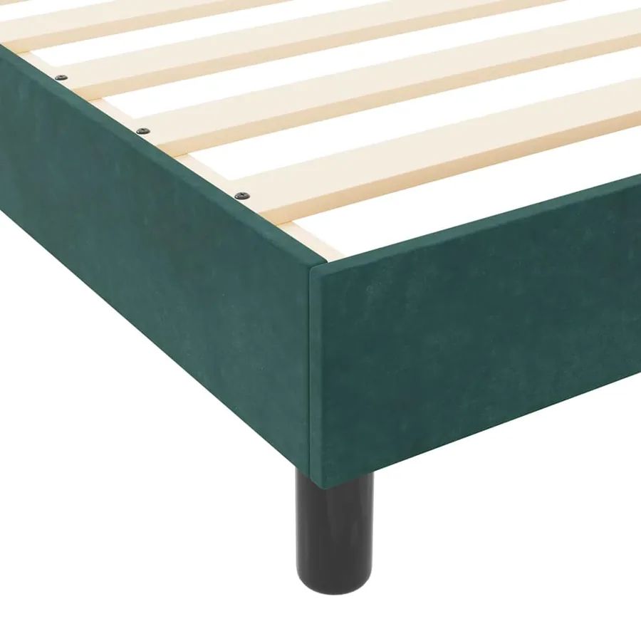 Lit à ressorts avec tête de lit Vert foncé 140 x 190 cm Velours - 10