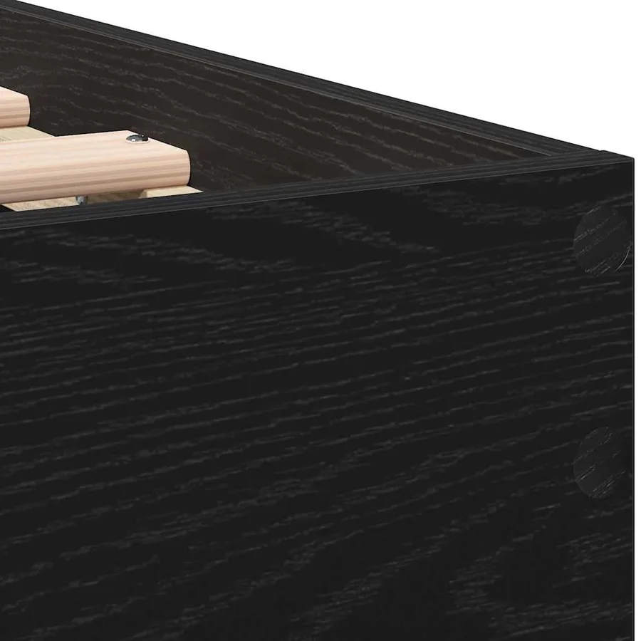 Cadre de lit Chêne noir 193 x 95 x 88 cm Bois d'ingénierie - 9