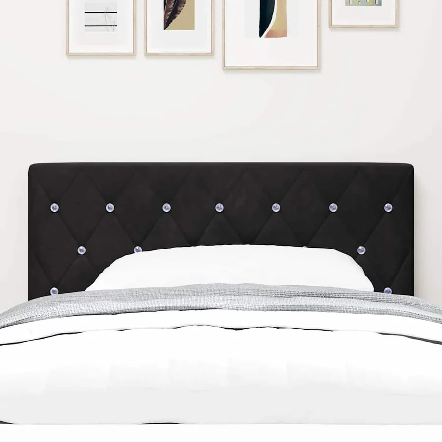 Tête de lit LED avec bandes LED Noir 100 cm Velours - 3