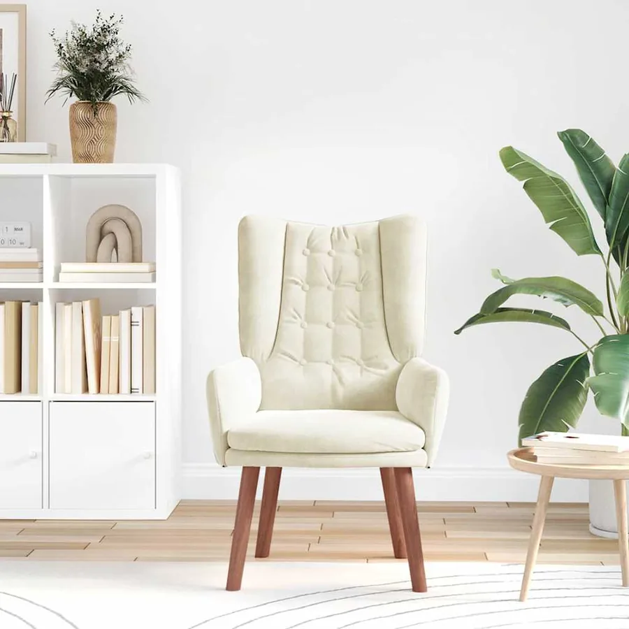 fauteuil Crème 63 x 67 x 94 cm Velours - 3