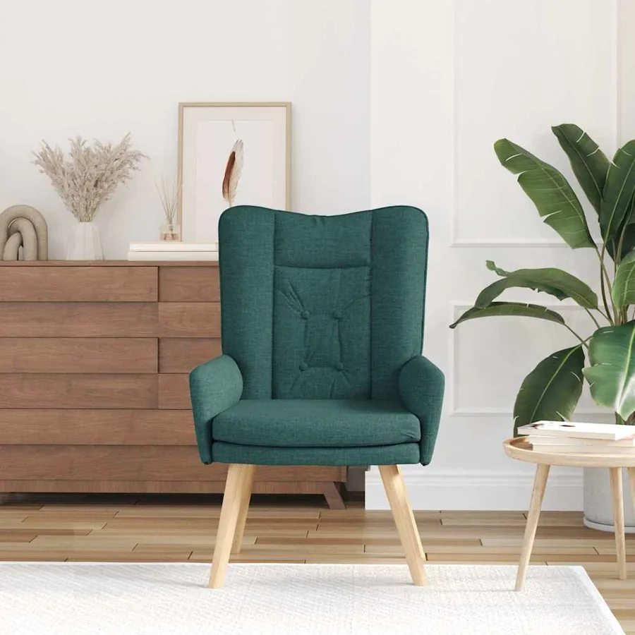 fauteuil Vert foncé 63 x 67 x 94 cm Tissu et contreplaqué - 3