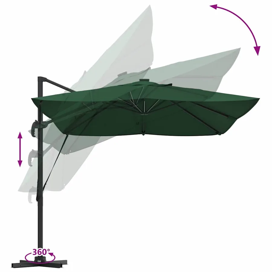 Parasol Vert 352 x 251 x 265 cm Polyester et Aluminium - 13